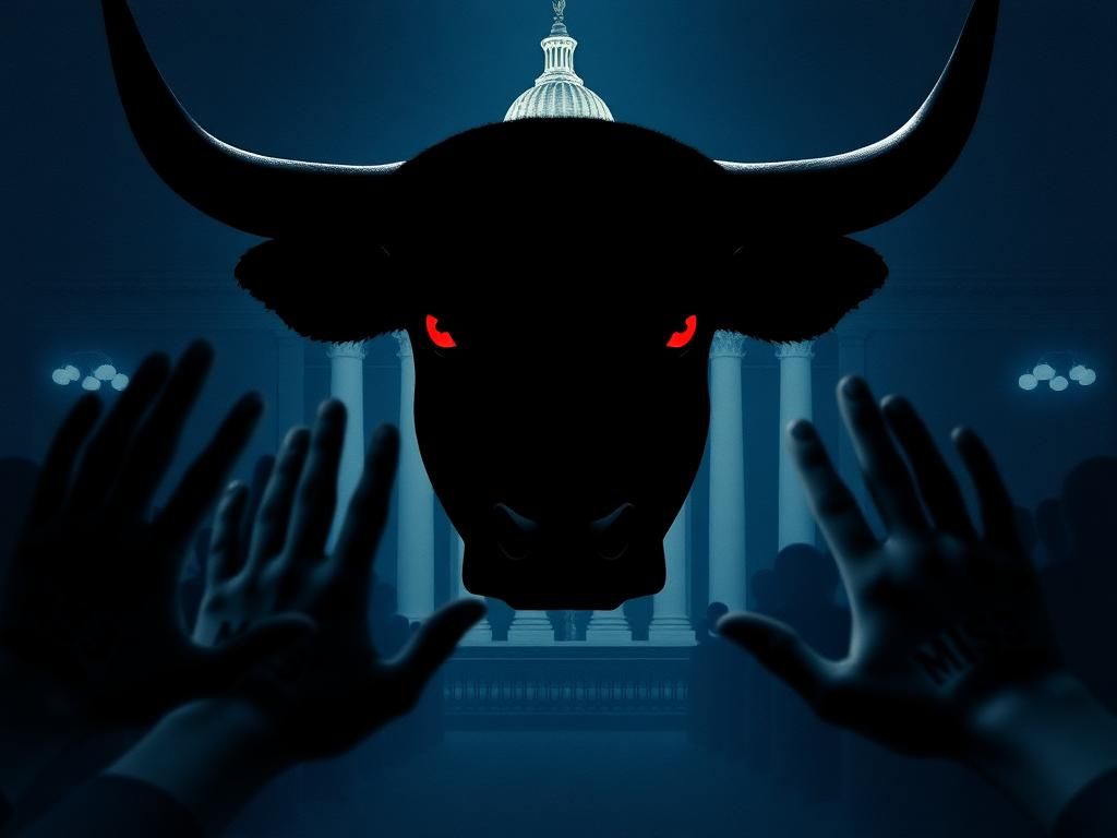 Flick International A dramatic bull's head silhouette representing political scrutiny during a heated congressional debate.