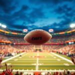 Flick International Vibrant scene of Arrowhead Stadium during a Kansas City Chiefs playoff game with fans displaying enthusiasm.