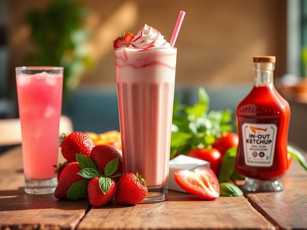 Flick International A vibrant glass of pink lemonade and a creamy strawberry shake on a rustic wooden table