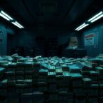 Flick International A vast array of stacked cigarette cartons in a customs inspection facility