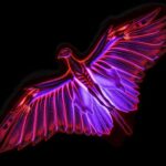 Flick International Close-up view of a well-preserved Archaeopteryx fossil showcasing feather details
