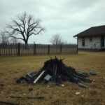 Flick International Somber scene of a desolate family property in Fayette County, Alabama, depicting neglect and loss.