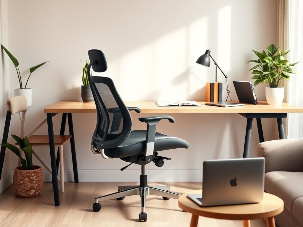 Flick International Stylish ergonomic office chair in a modern home office setting
