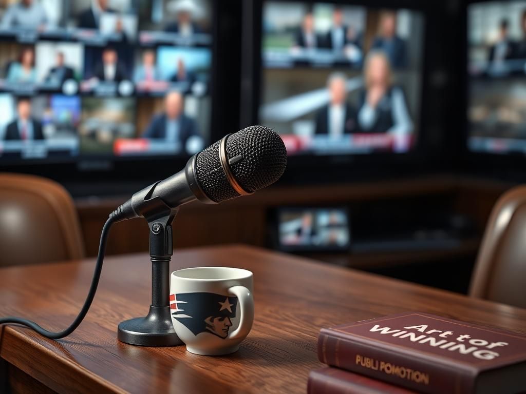 Flick International Vintage microphone on a wooden desk symbolizing a tense interview atmosphere