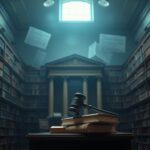 Flick International Dimly lit courtroom with ornate wooden bench and gavel symbolizing Supreme Court
