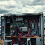 Flick International Close-up view of a disassembled solar power inverter with hidden communication devices