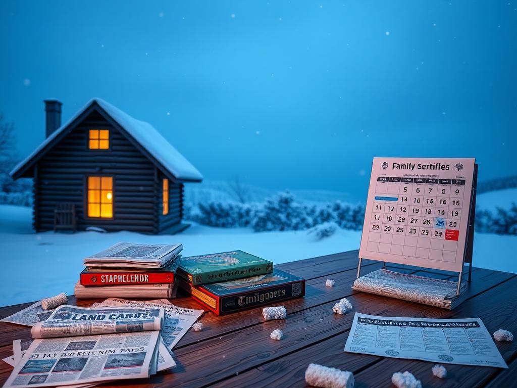 Flick International Cozy cabin in a snowy landscape symbolizing 90-day isolation