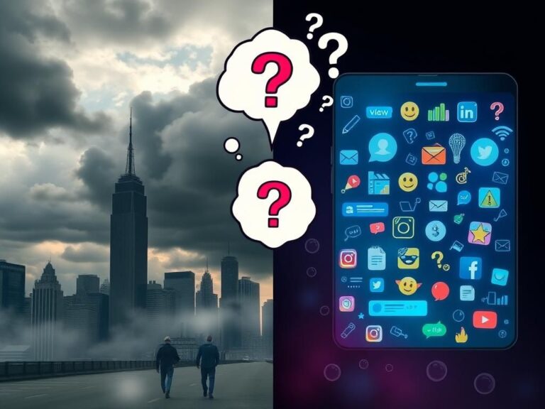 Flick International Split scene depicting economic uncertainty with a dark city skyline and a vibrant digital screen showing social media backlash themes