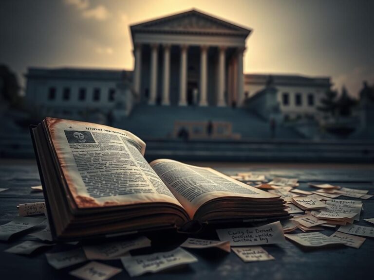Flick International A weathered open book on a dark wooden table symbolizing the call for reparations