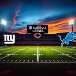 Flick International Dramatic football stadium scene at dusk with 2025 NFL Schedule Release displayed
