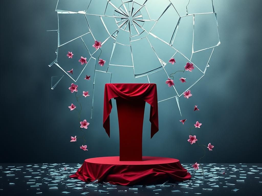 Flick International A broken glass ceiling symbolizing struggles of female presidential candidates in the U.S.