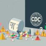 Flick International Conceptual illustration of a crumbling vaccine bottle symbolizing the end of routine COVID vaccination guidance
