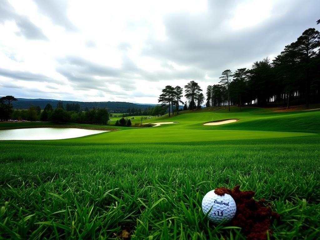 Flick International Dramatic view of the challenging 16th hole at Quail Hollow during the PGA Championship