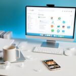 Flick International Organized desk setup with a sleek laptop and digital cleanup tools