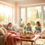 Flick International A cozy sunlit living room symbolizing family happiness and renewal