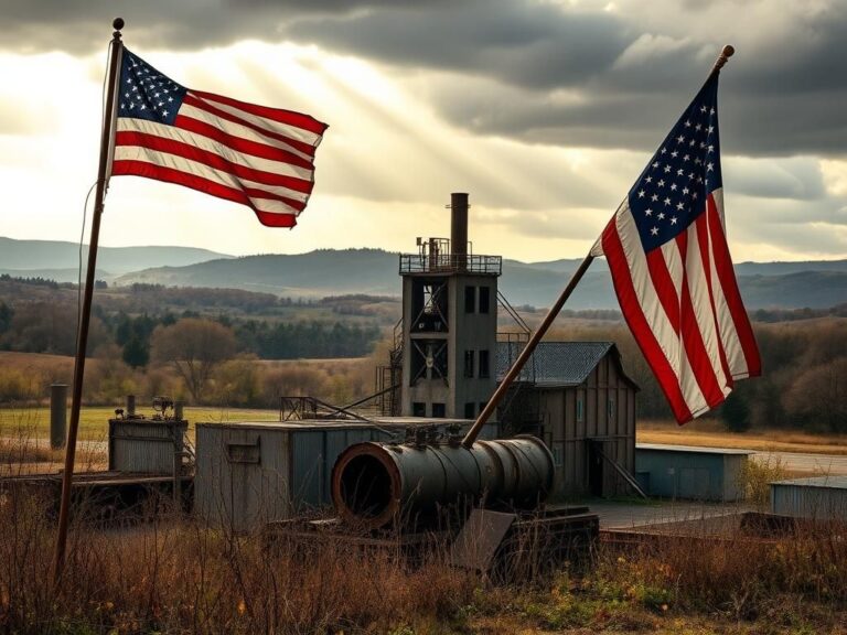 Flick International Old factory with rusting machinery symbolizing working-class values