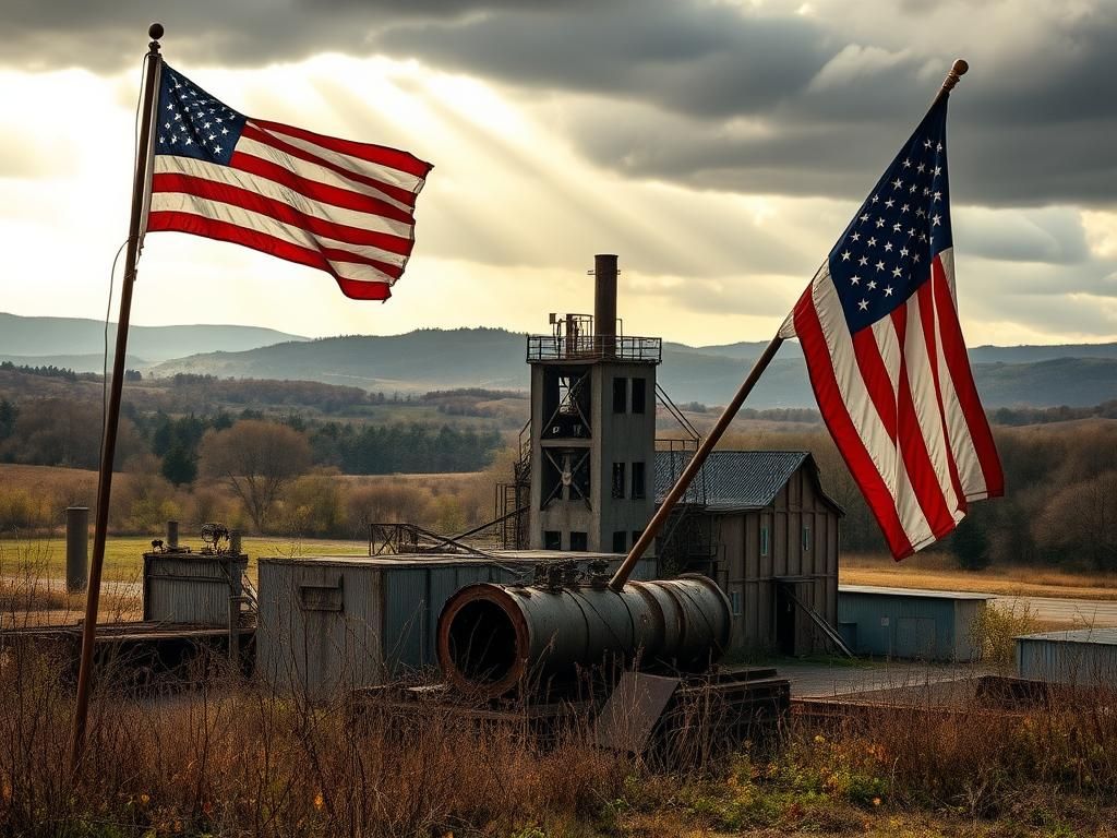 Flick International Old factory with rusting machinery symbolizing working-class values