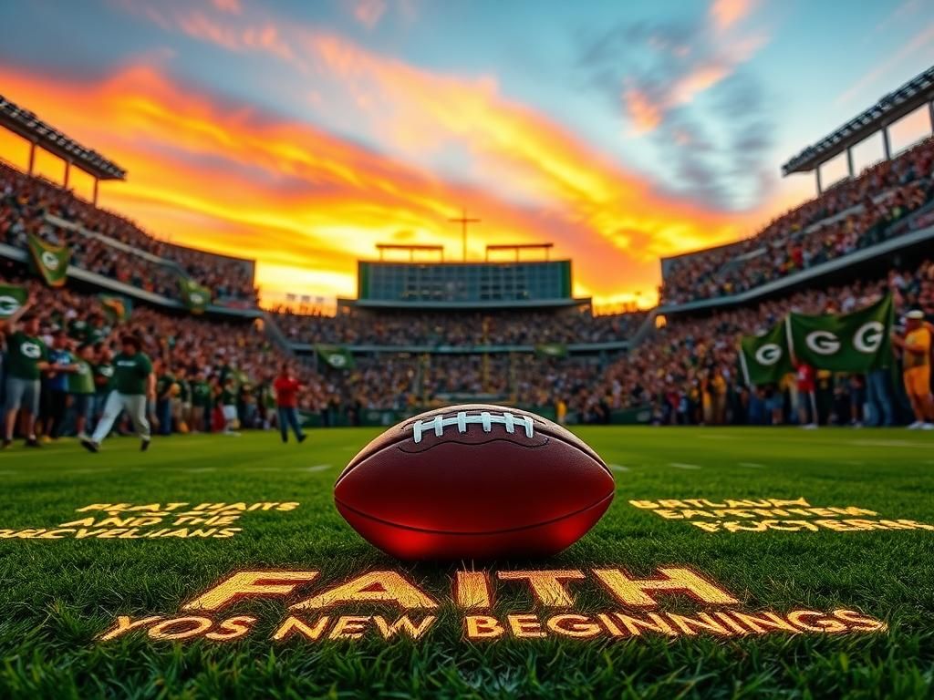 Flick International A vibrant football stadium scene with cheering fans and a football on the field