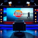 Flick International Empty interview chair in a dimly lit television studio symbolizing absence