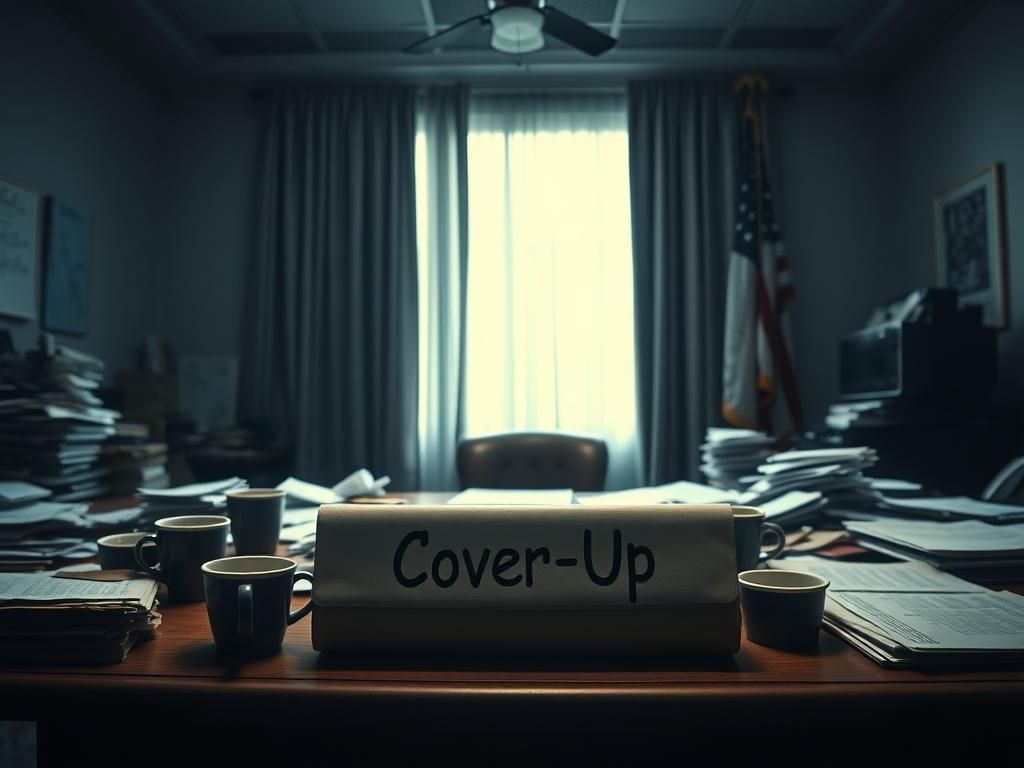 Flick International A cluttered political campaign office representing the inner workings of Biden's 2024 campaign
