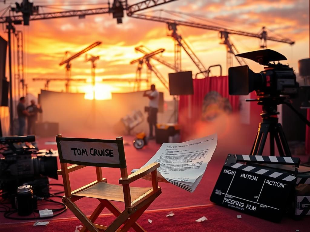 Flick International Cinematic movie set with director's chair and film equipment