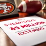 Flick International Close-up of a signed 5-year, $265 million contract extension for Brock Purdy of the San Francisco 49ers