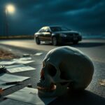 Flick International Cracked skull symbolizing medical mystery and true crime themes