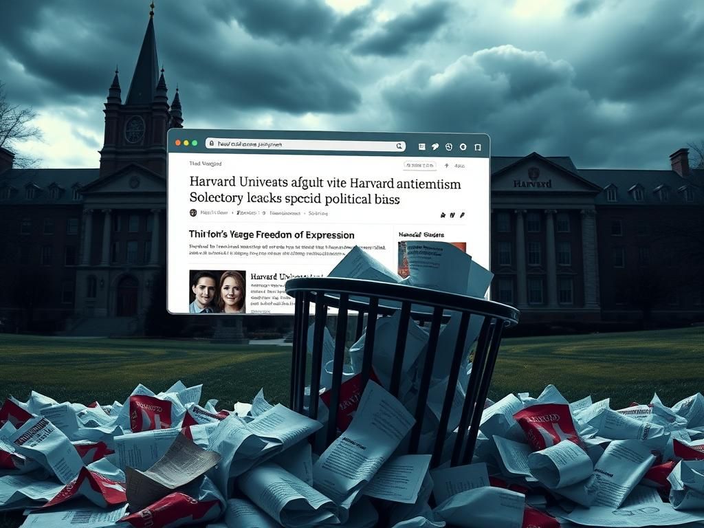 Flick International Dramatic depiction of Harvard University’s iconic campus under a stormy sky
