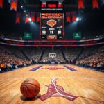 Flick International Vibrant basketball court scene at Madison Square Garden showcasing Knicks' victory