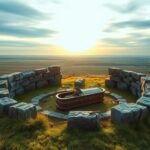 Flick International Ancient Viking grave site with stone circle and wooden coffin in Linköping, Sweden