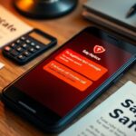 Flick International Close-up view of a smartphone displaying AI-powered scam detection alerts