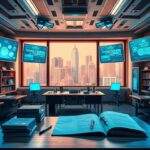 Flick International A futuristic classroom equipped with advanced AI technology and tools