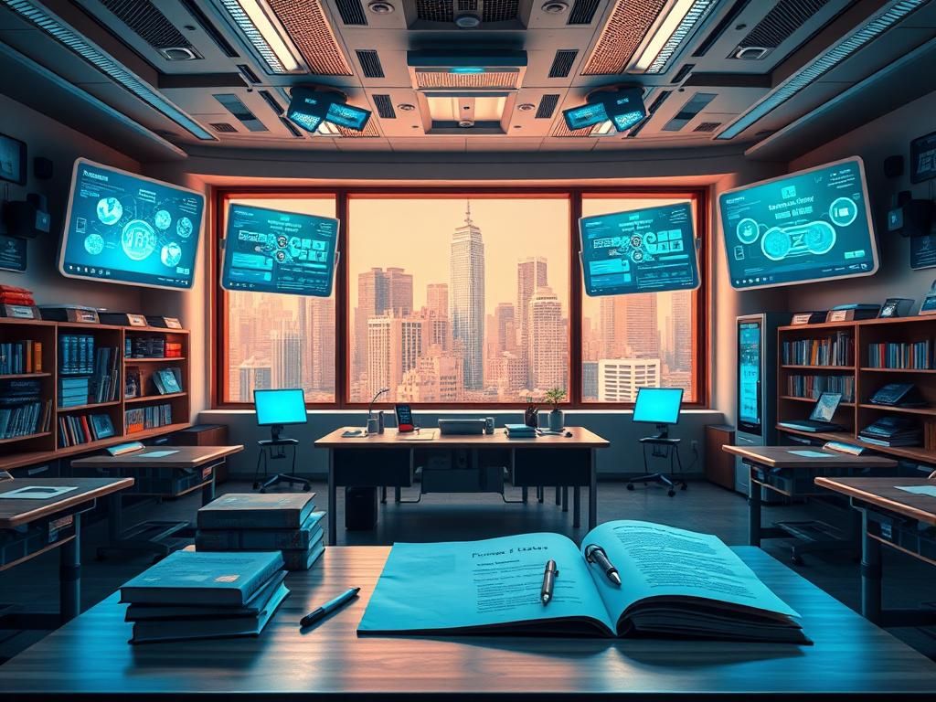 Flick International A futuristic classroom equipped with advanced AI technology and tools