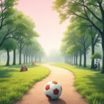 Flick International A serene park scene representing the journey of growth and learning for children