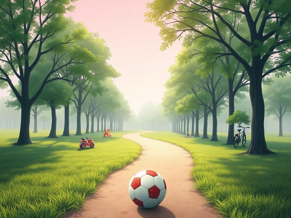 Flick International A serene park scene representing the journey of growth and learning for children