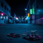 Flick International Empty handcuffs on the ground after a boxing event in Miami