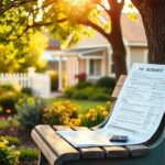 Flick International A serene retirement community garden with a wooden bench and blooming flowers
