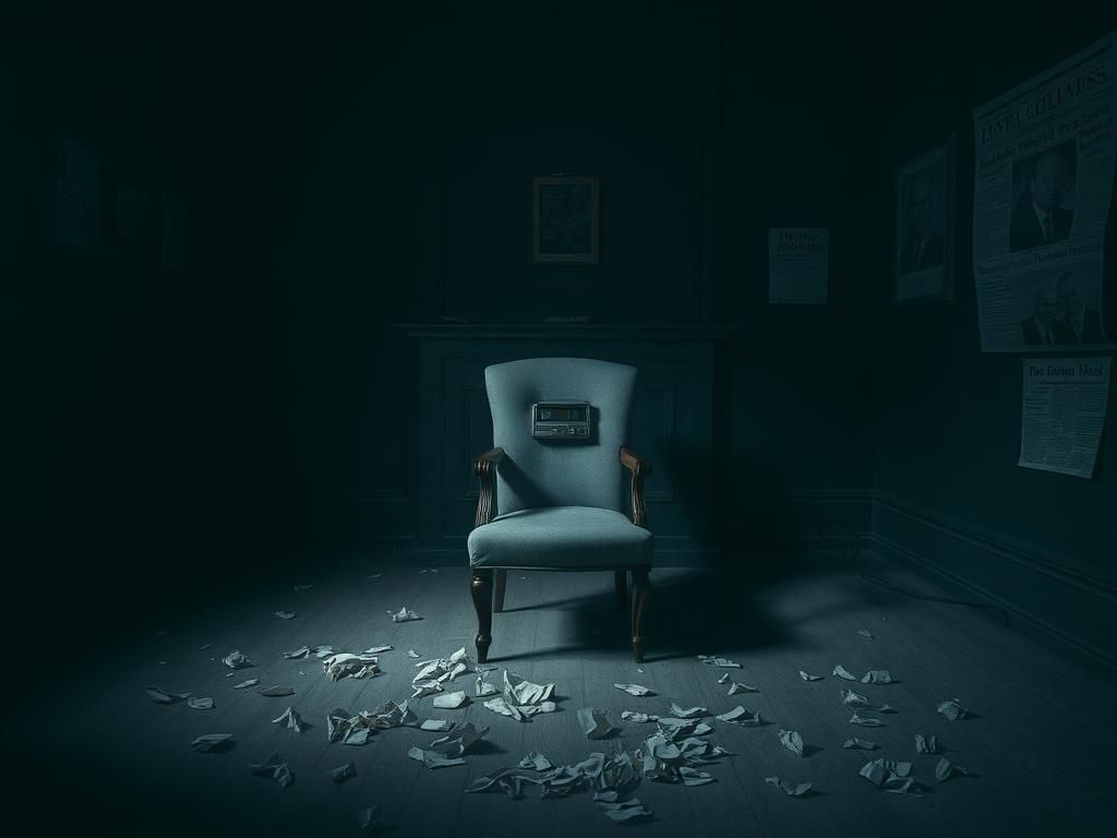 Flick International A dimly lit room symbolizing tension during Biden's interview