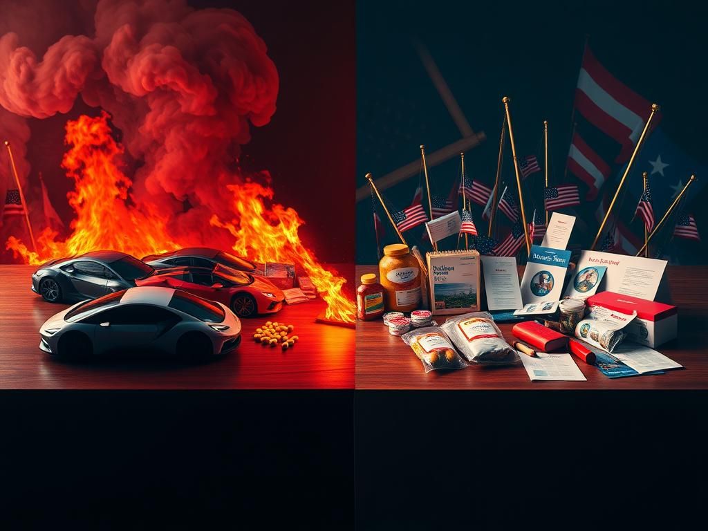 Flick International Conceptual image symbolizing the clash of electric vehicles and public health amidst political polarization