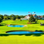 Flick International Vibrant summer scene at TPC River Highlands golf course during the Travelers Championship