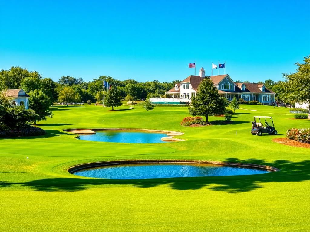 Flick International Vibrant summer scene at TPC River Highlands golf course during the Travelers Championship