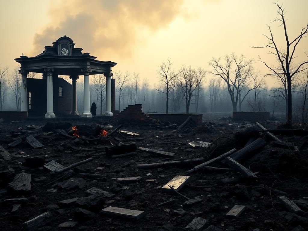 Flick International Charred remains of Nottoway Plantation after devastating fire