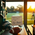 Flick International Philadelphia Eagles practice facility with locker, jersey, and note from Ivanka Trump