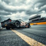 Flick International Dramatic crash scene of Colton Herta's No. 26 car at the Indy 500 qualifying