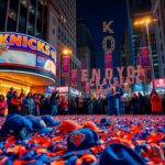Flick International Nighttime celebration in NYC after Knicks advance to Eastern Conference finals