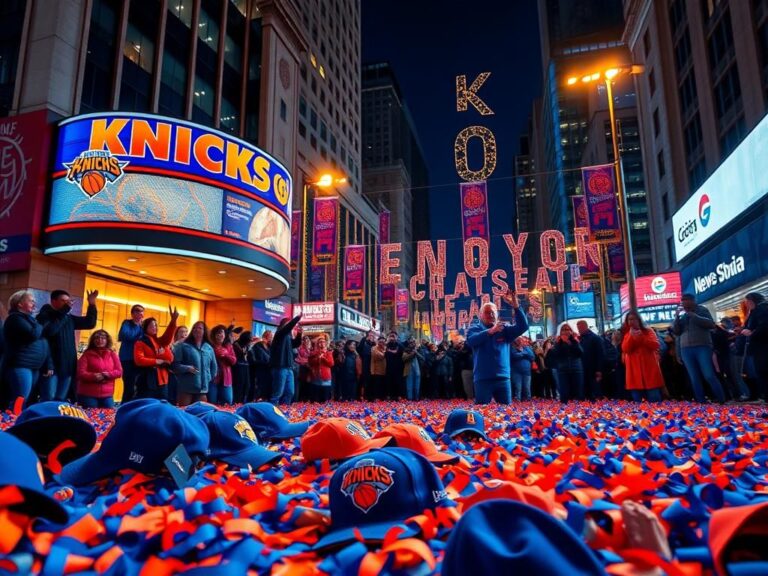 Flick International Nighttime celebration in NYC after Knicks advance to Eastern Conference finals