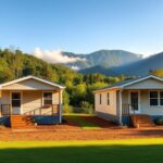 Flick International New mobile homes for Hurricane Helene survivors in a serene mountain setting