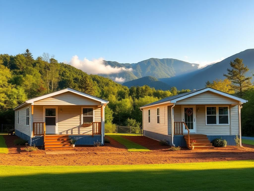Flick International New mobile homes for Hurricane Helene survivors in a serene mountain setting