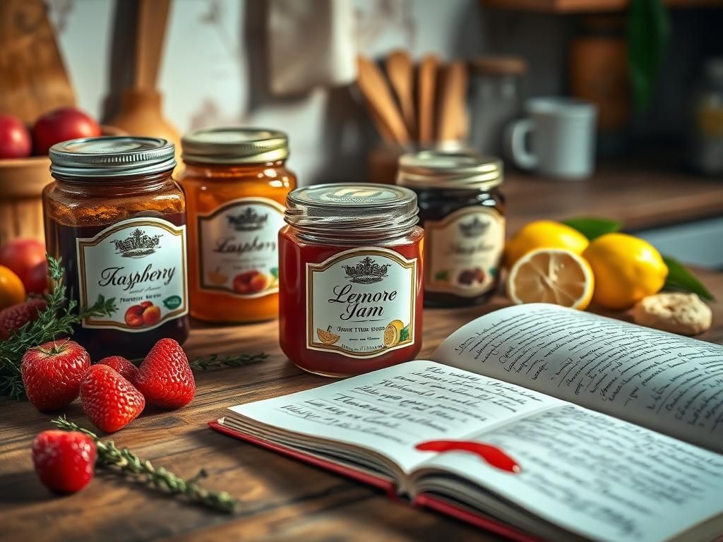 Flick International Rustic kitchen scene featuring artisanal jams and gourmet foods