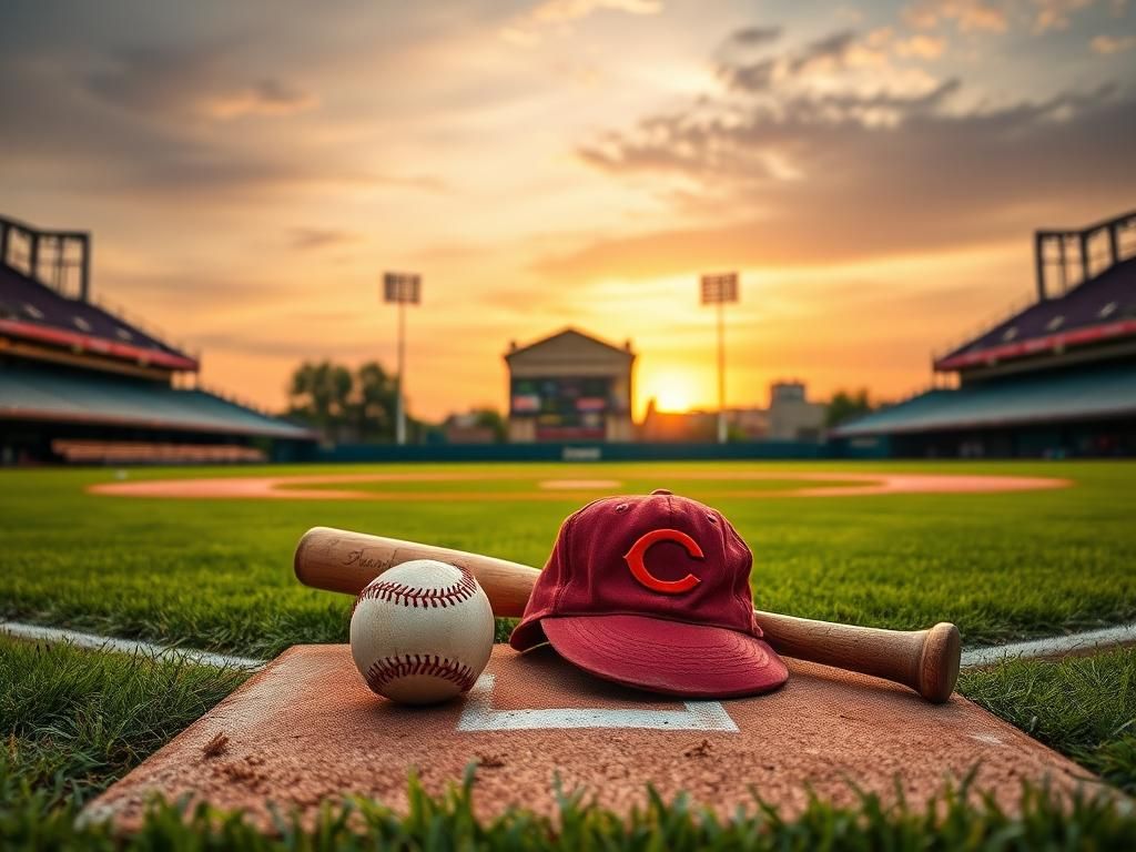 Flick International Vintage baseball field at dusk with home plate in focus, symbolizing Pete Rose's legacy
